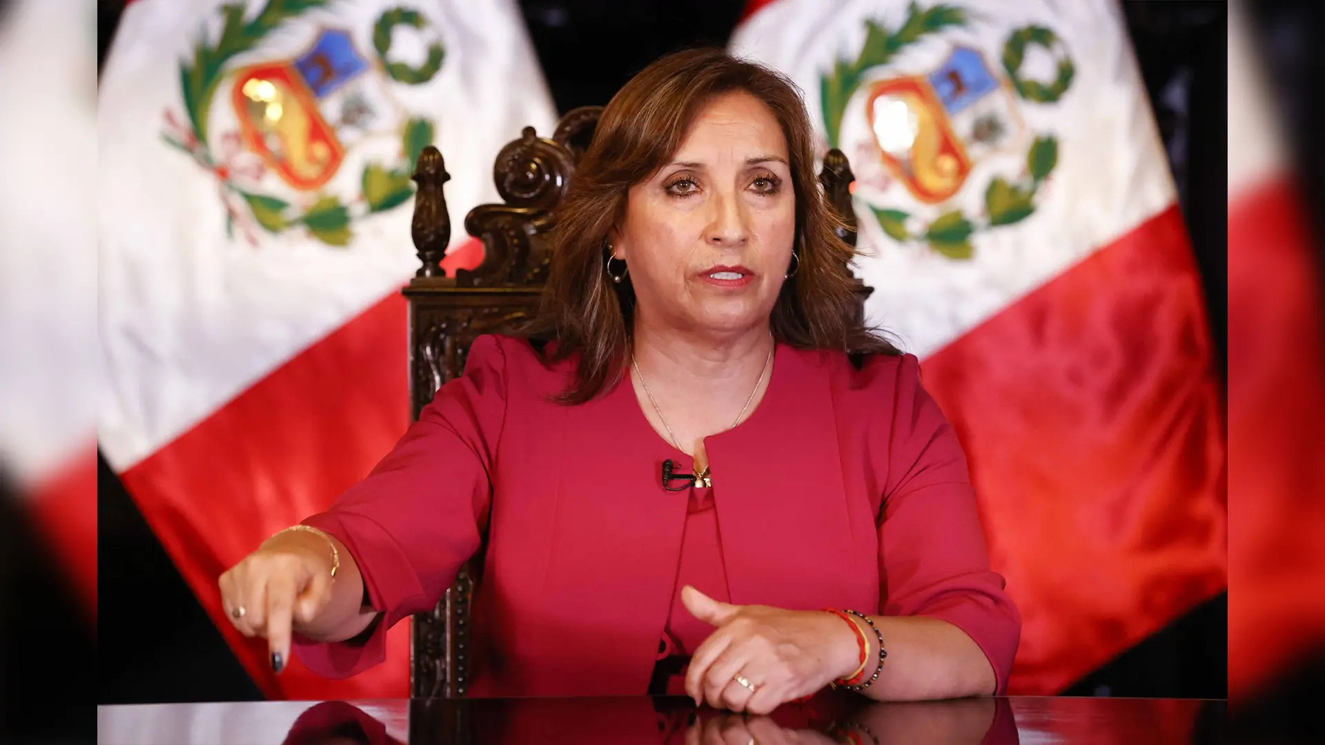 Dina Boluarte se pronuncia tras las protestas en Lima Perú.