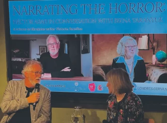 Escritor y periodista Héctor Abad durante su presentación en el Instituto Cervantes de Londres.