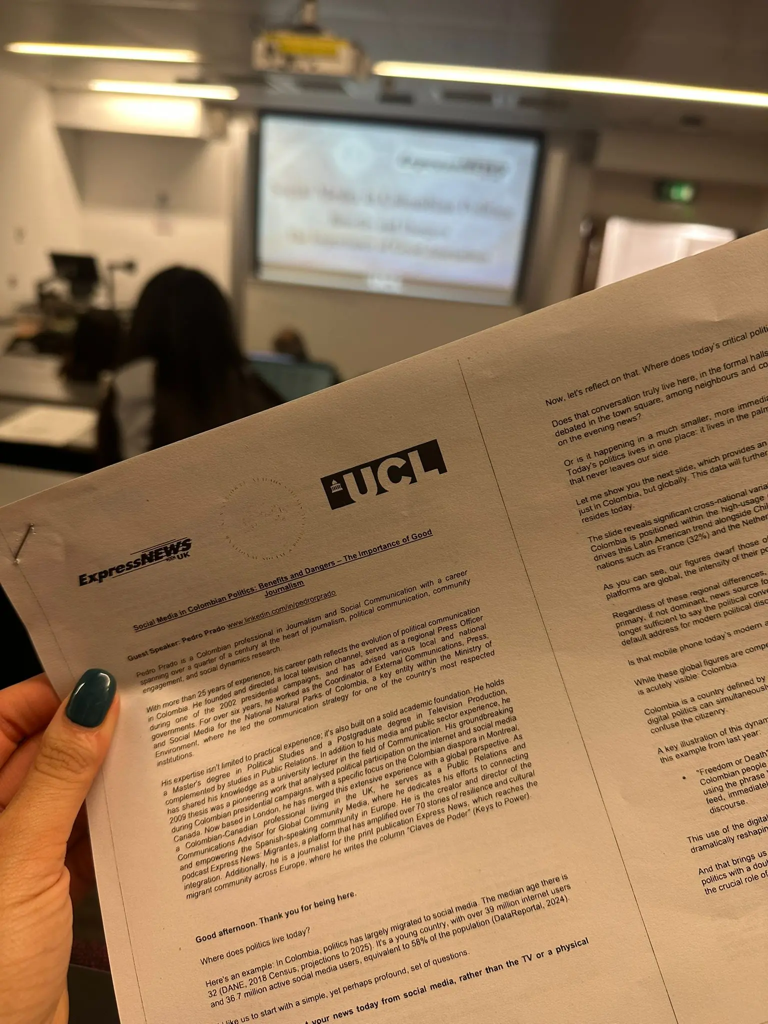 Gráfico de tendencias globales sobre redes sociales en los Express News Foros UCL.