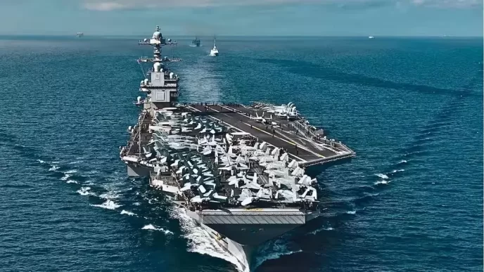 Despliegue militar EE.UU en el Caribe con el portaaviones USS Gerald R. Ford.