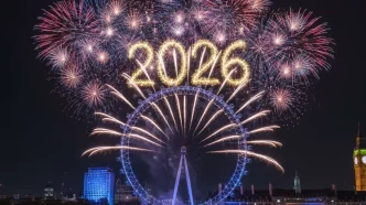 juegos artificiales Londres 2025 sobre el London Eye