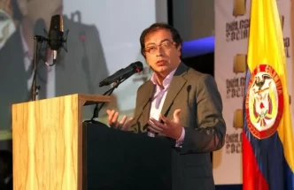 Trump contra Petro: Gustavo Petro durante un discurso oficial en medio de la crisis diplomática con Estados Unidos.
