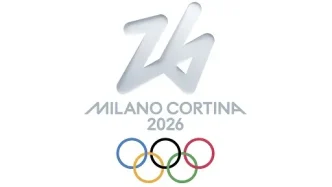 Logo oficial de Milán-Cortina 2026 con los anillos olímpicos.