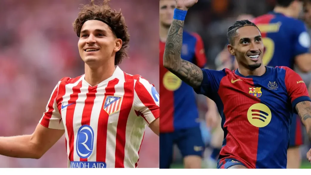 Duelo de latinoamericanos entre Julián Álvarez y Raphinha en la semifinal de Copa del Rey.