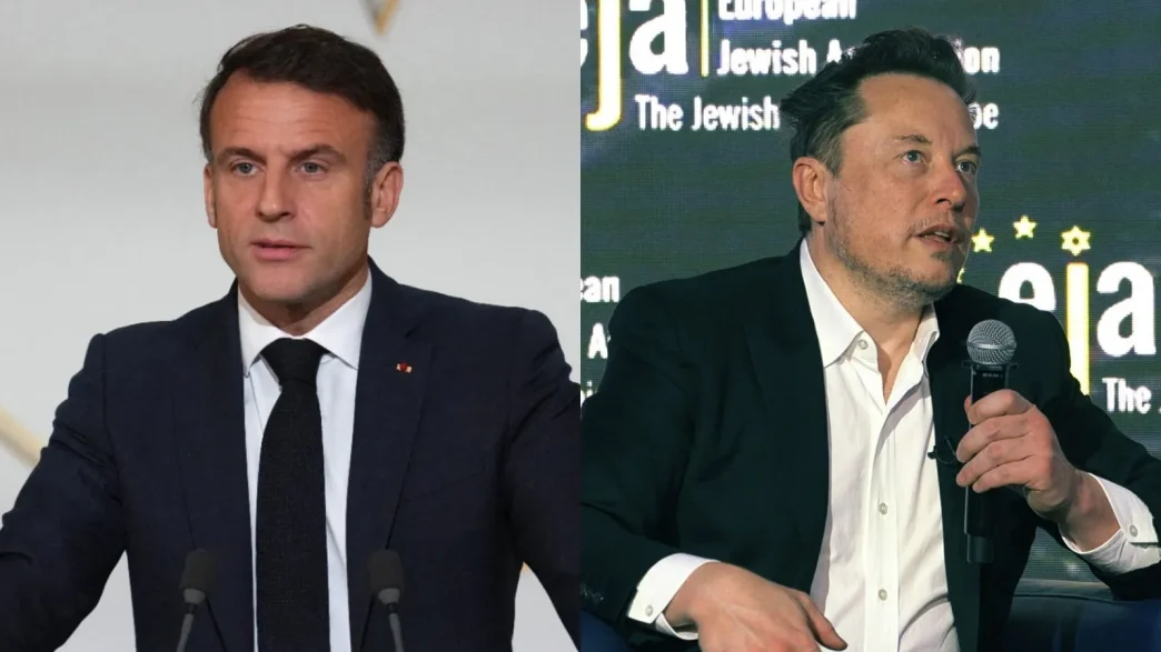 Francia Musk soberanía digital: Emmanuel Macron y Elon Musk en imágenes de archivo durante eventos oficiales.