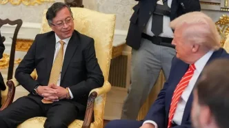 Encuentro Trump Petro durante reunión privada en la Casa Blanca en Washington.