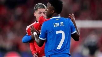 Denuncias racismo Vini Jr durante altercado con jugador del Benfica en Lisboa.