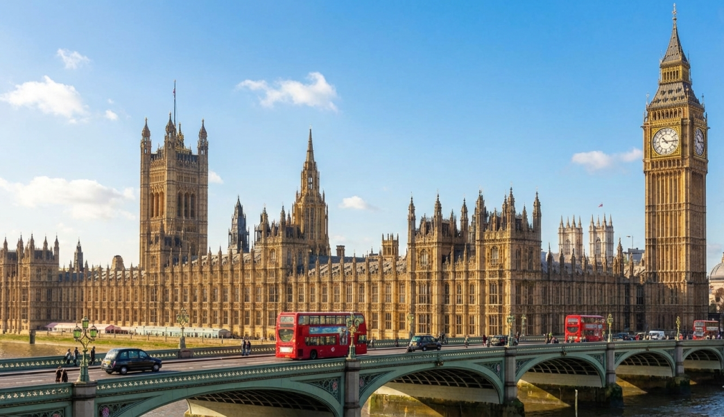 estatus refugiado Reino Unido en Londres con el Parlamento y Big Ben