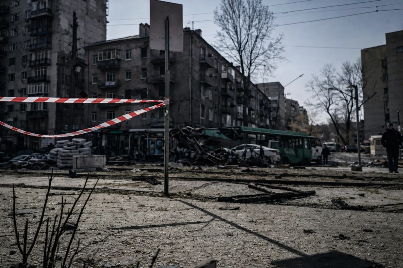 Daños de guerra mientras Ucrania exige su adhesión a la UE tras cuatro años de invasión rusa.