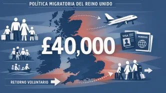 Infografía sobre retorno voluntario Reino Unido con incentivo de hasta £40,000.