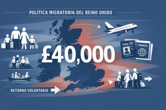 Infografía sobre retorno voluntario Reino Unido con incentivo de hasta £40,000.
