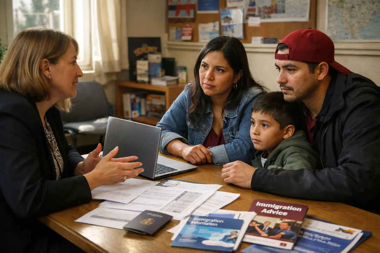 Familia recibe asesoría sobre retorno voluntario Reino Unido tras rechazo de asilo.