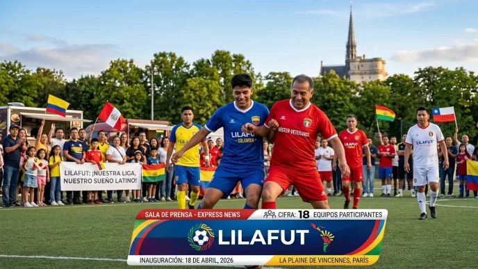 LILAFUT, la Liga Latinoamericana de Fútbol en Vincennes con jugadores y comunidad latina celebrando inicio