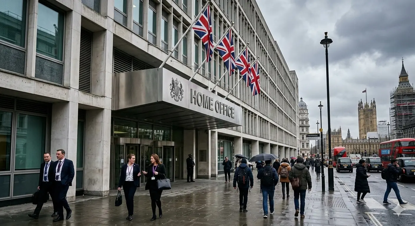 Retorno voluntario Reino Unido en la sede del Home Office en Londres.