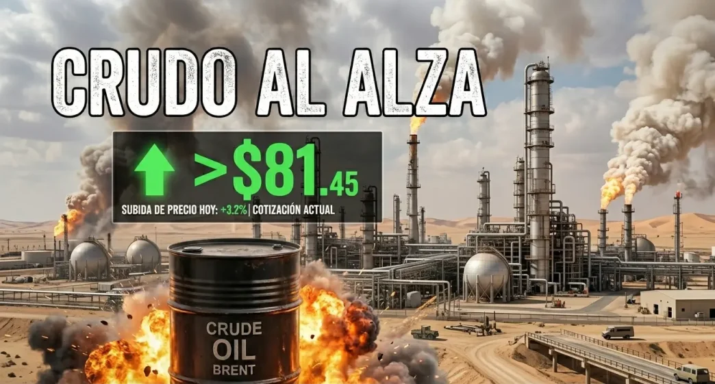 Guerra en Oriente Medio provoca alza del petróleo Brent a 81 dólares por barril.