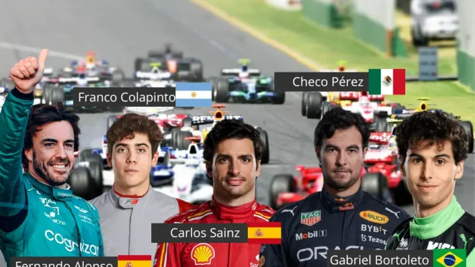 Pilotos hispanos F1 2026 Fernando Alonso Carlos Sainz Checo Pérez Colapinto Bortoleto