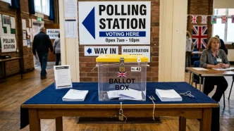 elecciones locales Londres urna y centro de votación en Reino Unido