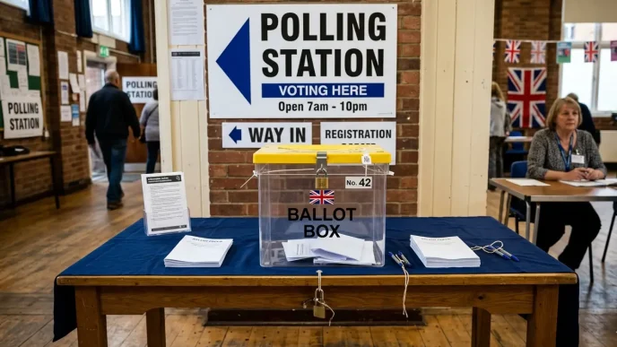 elecciones locales Londres urna y centro de votación en Reino Unido