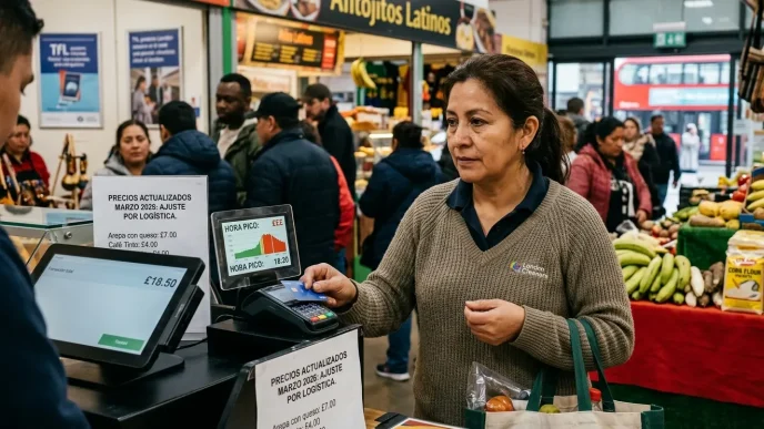 Costo de vida Londres 2026 reflejado en compra en mercado latino