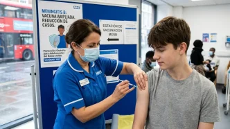 meningitis B Reino Unido vacunación adolescente en centro de salud