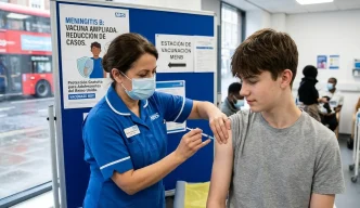 meningitis B Reino Unido vacunación adolescente en centro de salud