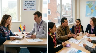 solicitantes de asilo latinos en entrevista con autoridades del Reino Unido