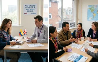 solicitantes de asilo latinos en entrevista con autoridades del Reino Unido