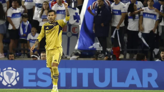primera jornada Libertadores 2026 Boca Juniors celebra gol ante Universidad Católica en Chile