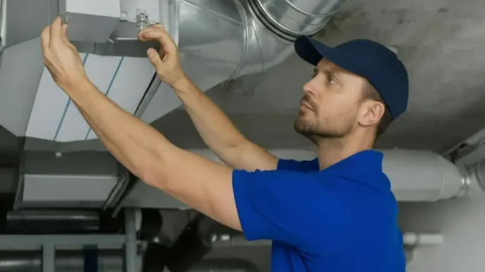 Hágalo ud mismo DIY técnico realizando mantenimiento en sistema doméstico