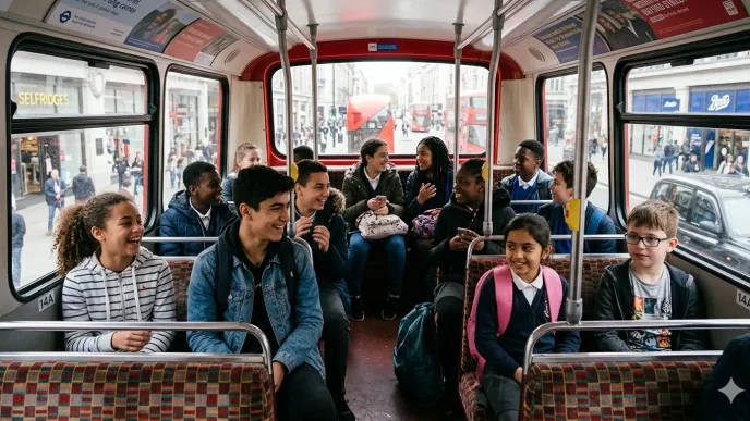 Niños viajarán gratis en autobús por toda Inglaterra este verano