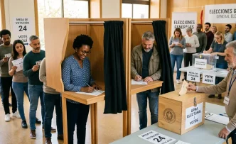 voz latina Reino Unido participa en proceso electoral en centro de votación