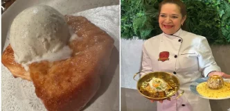 Torrija tradicional con helado en una ruta gastronómica Madrid.