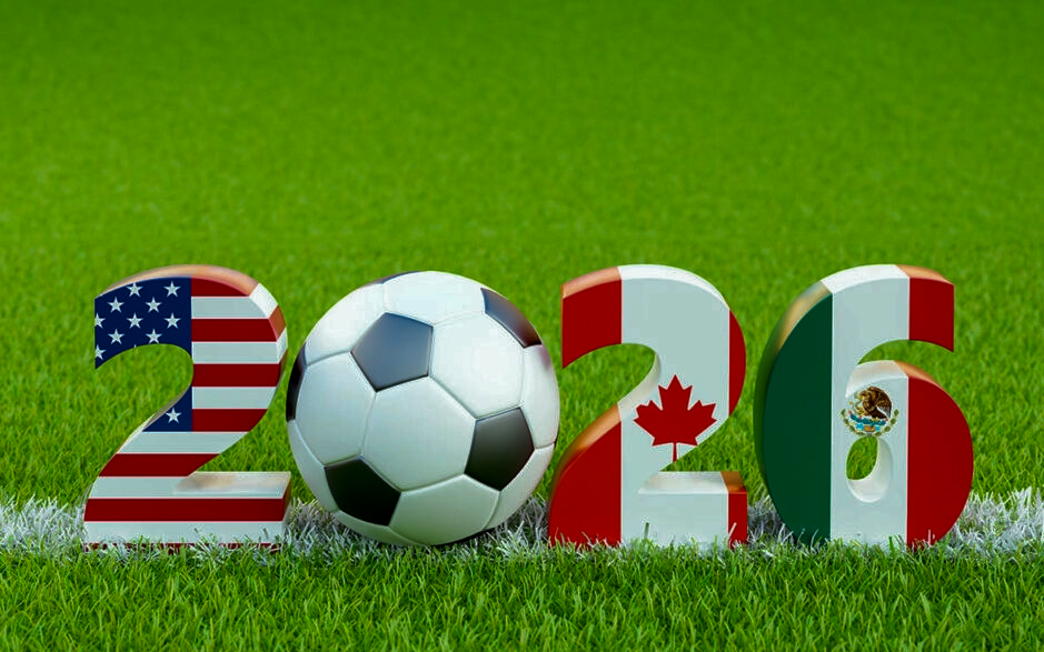 Logotipo del Mundial 2026 con las banderas de EE.UU., Canadá y México, en el contexto de la investigación a la FIFA por la venta de entradas a precios abusivos