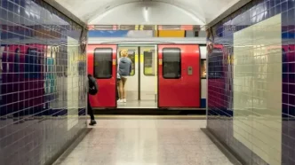 Pasajeros sufriendo el calor metro Londres en una de las líneas más profundas del sistema.