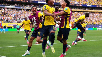 Gonzalo Plata celebra el gol de la victoria de Ecuador vs Alemania en el Mundial 2026.