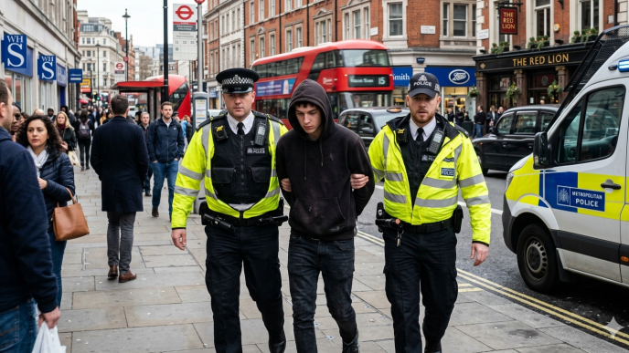 Operativo de la Policía Metropolitana en Londres contra delitos con armas blancas