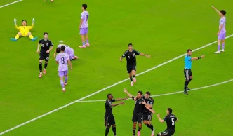 Jugadores de la selección de México celebran tras anotar un gol contra Corea del Sur en el Mundial 2026.