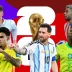 Jugadores estrella de las selecciones sudamericanas junto al trofeo del Mundial 2026.