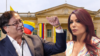 El presidente Gustavo Petro junto a la representante Gloria Arizabaleta frente al Congreso de Colombia.