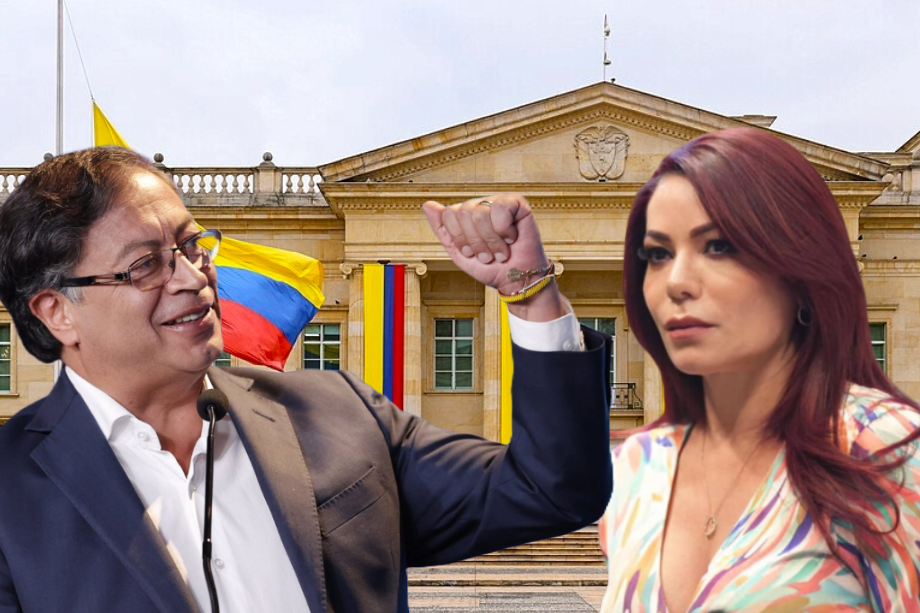 El presidente Gustavo Petro junto a la representante Gloria Arizabaleta frente al Congreso de Colombia.