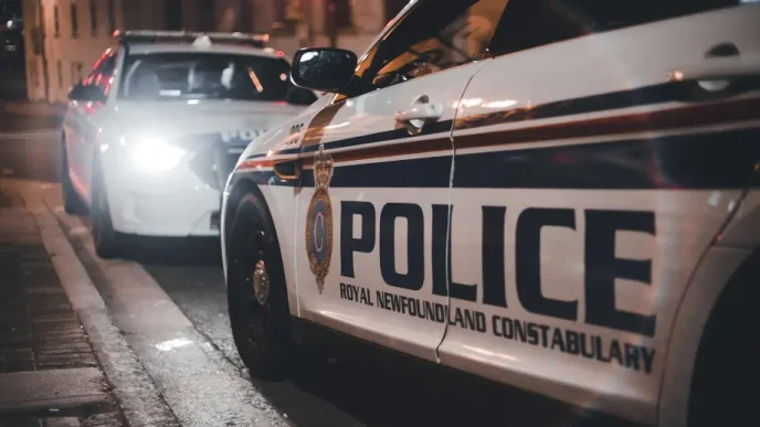 Patrulla de la policía en una calle de Londres durante una investigación.