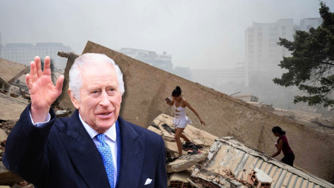 El Rey Carlos III enviando un mensaje de solidaridad frente a las zonas devastadas por el terremoto en Venezuela, según se observa en Rey Carlos Venezuela.jpg.