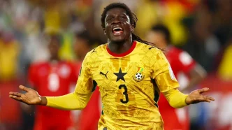 Jugador de Ghana celebrando tras un partido en el Mundial 2026.