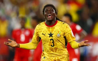 Jugador de Ghana celebrando tras un partido en el Mundial 2026.