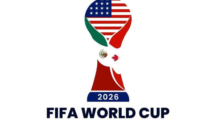 Logo oficial de la Copa Mundial de la FIFA 2026 que representa a Estados Unidos, Canadá y México.