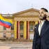 El presidente electo de Colombia, Abelardo de la Espriella, saludando frente a la Casa de Nariño.