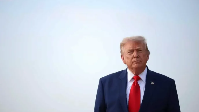 El presidente de Estados Unidos, Donald Trump, en una comparecencia oficial sobre política comercial.