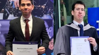Eduardo Piris Tillner y Rafael Pereira López, ingenieros paraguayos egresados de universidades en Londres gracias al programa BECAL