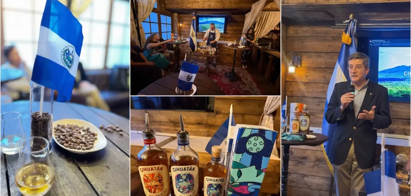 Evento “Rum meets Coffee” organizado por la Embajada de El Salvador en Londres con degustación de ron Cihuatán y café.