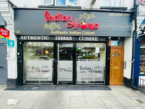 Fachada del restaurante Indian Aroma en Gants Hill, escenario del ataque.